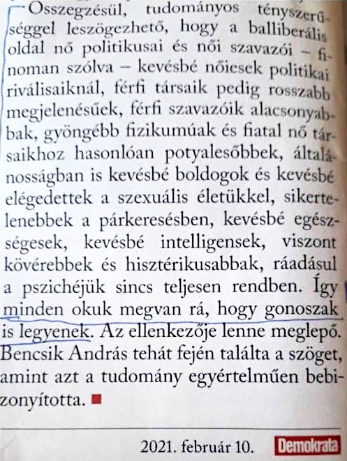 "Tudományos tényszerűséggel leszögezhető..."