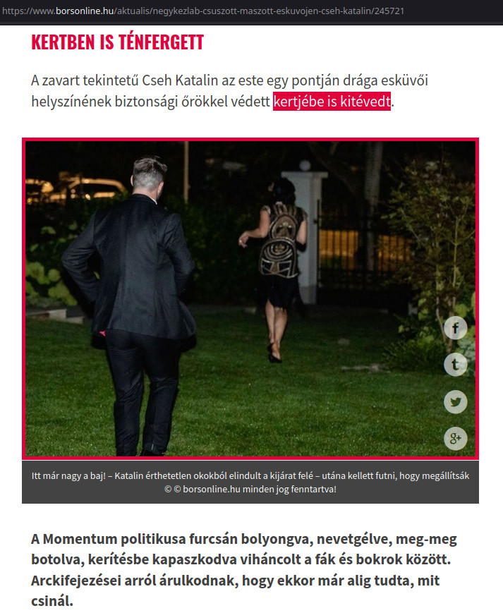 Bors "riport" Cseh Katalin esküvőjéről